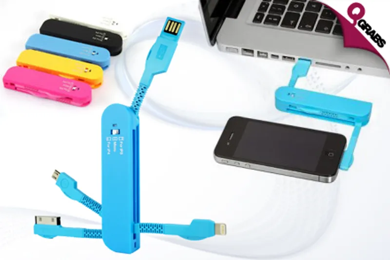 For QR49 Charge & Sync All Your Devices with a Swiss Army Knife Style USB Cable - Choose from 5 Bright Colors! (QR99 Value)
